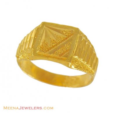 22k Mens Yellow Gold Ring ( Mens Gold Ring )