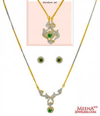 Diamond Necklace Set 18 Kt ( Diamond Necklace Sets )