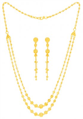 22k Gold Layered Necklace Set ( 22 Kt Gold Sets )