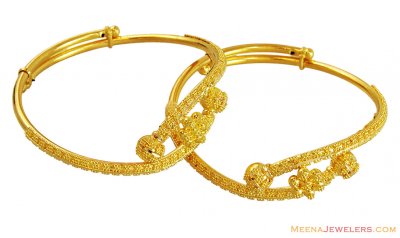 Fancy Floral Shaped Baby Kadas 22k  ( Baby Bangles )