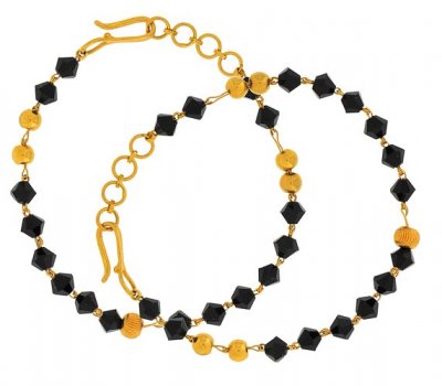 22k Black Crystals Baby Bracelets ( Black Bead Bracelets )