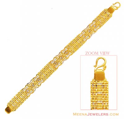 Two Tone Bracelet 22K Gold ( Men`s Bracelets )