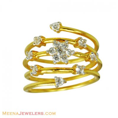 22k Gold Spiral Ring  ( Ladies Signity Rings )