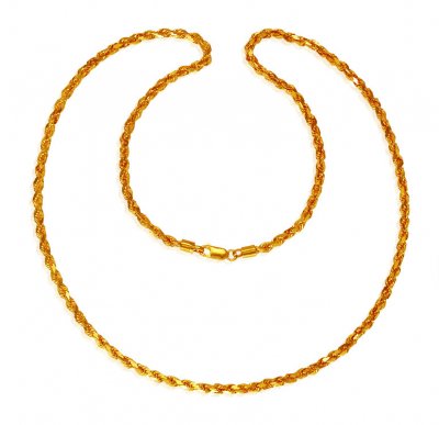 Mens 22K Gold Rope Chain (26 Inch) ( Men`s Gold Chains )