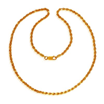 22 Kt Gold Rope Chain (18 Inch) ( Men`s Gold Chains )
