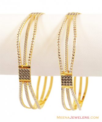 22K Rhodium Plated Bangles 1 pc only ( Two Tone Bangles )