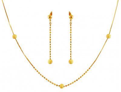 Fancy Balls Gold Necklace Set ( Light Sets )