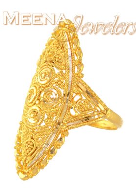 22Kt Ladies Ring (Filigree Work) ( Ladies Gold Ring )
