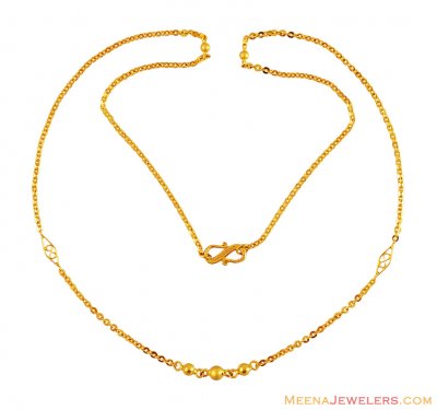 Fancy 22k Gold Chain 17 Inches ( 22Kt Gold Fancy Chains )