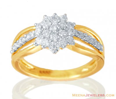 18K Designer Floral Diamond Ring  ( Diamond Rings )
