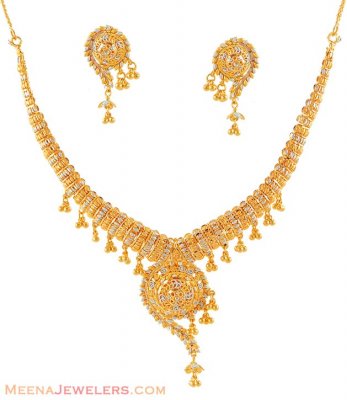 Necklace set with fancy design ( 22 Kt Gold Sets )