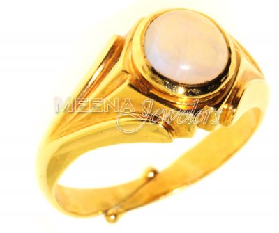 22k Gold Ring with Moon Stone ( Ladies Rings with Precious Stones )