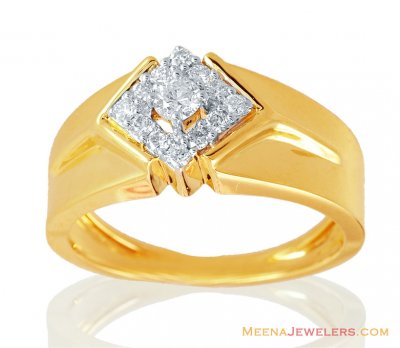 18k Yellow Gold Mens Diamond Ring  ( Diamond Rings )