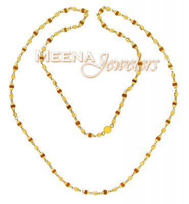 Gold Chain with Rudraksha ( 22Kt Long Chains (Ladies) )