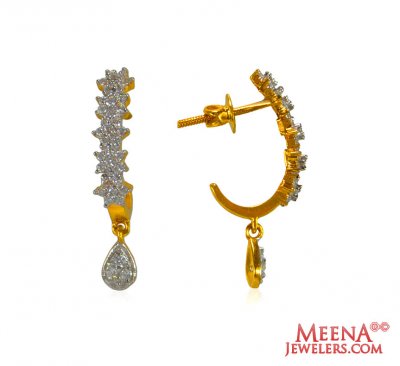 Gold Earring with Signity ( Signity Earrings )