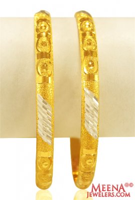 22kt Gold Laser bangles(2 pc) ( Gold Bangles )