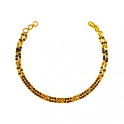 22 Kt Gold Black Beads Bracelet  ( Ladies Bracelets )