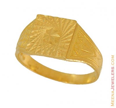 22K gold ring (Spiral bust) ( Mens Gold Ring )