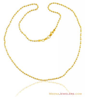 22k beautiful Two Tone Ball Chain  ( 22Kt Gold Fancy Chains )