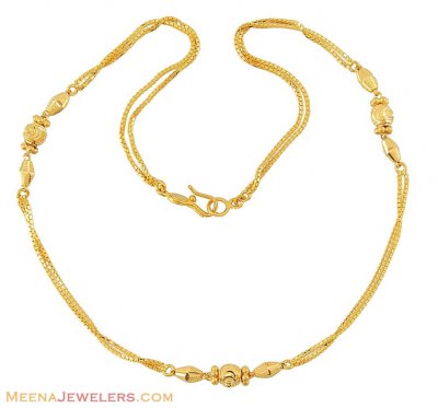 22k Fancy Double Layered Chain ( 22Kt Gold Fancy Chains )