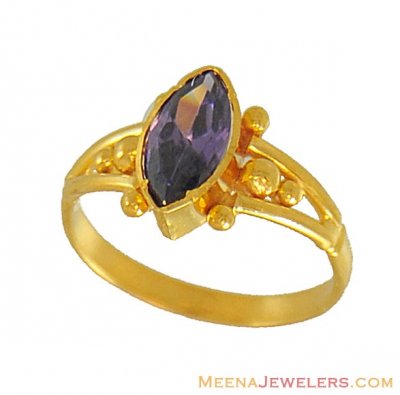 Gold Colored Stone Kids Ring ( 22Kt Baby Rings )