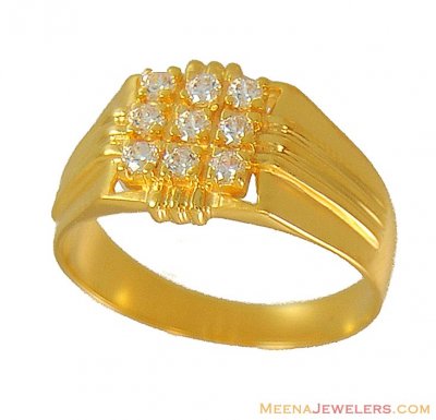 Mens Gold Signity Ring (22 Karat) ( Mens Signity Rings )