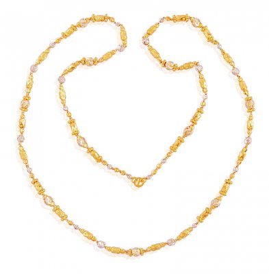 Fancy Two Tone Gold Chain (26 IN) ( 22Kt Long Chains (Ladies) )