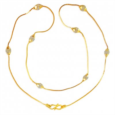 22k Gold two tone Chain (18inch) ( 22Kt Gold Fancy Chains )