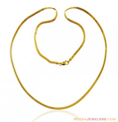 22k Fancy Gold Box Style Chain  ( Plain Gold Chains )