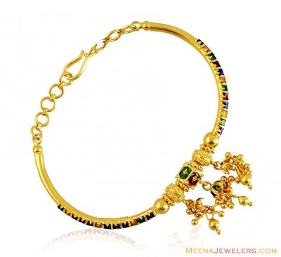22k Gold Fancy Watch Style Bracelet ( Ladies Bracelets )