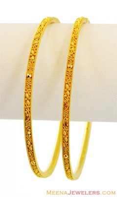 22K Handmade Filigree Bangles  ( Gold Bangles )