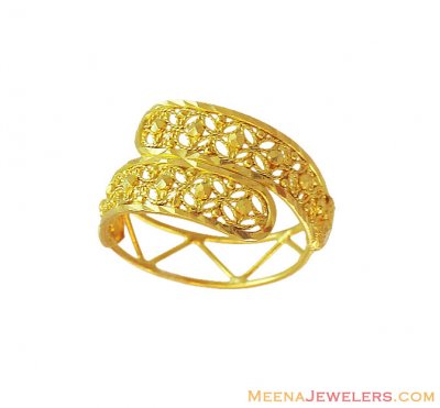 Ladies Fancy Gold Ring 22K ( Ladies Gold Ring )