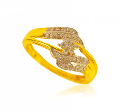 22 Kt Gold Ring with Signity ( Ladies Signity Rings )