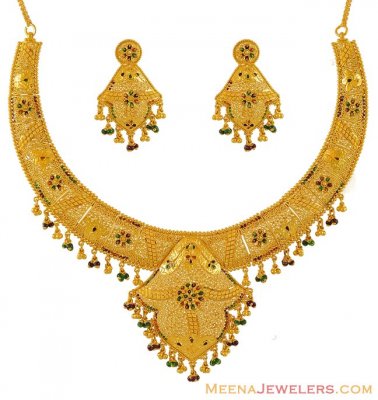 Bridal Necklace Set (22k gold) ( 22 Kt Gold Sets )