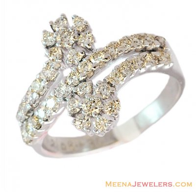 18K Fancy Double Flower Ring ( Diamond Rings )