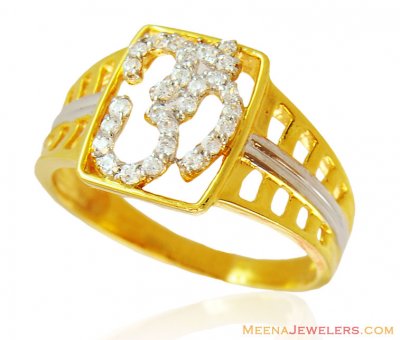 Mens Om Signity Ring 22k Gold ( Religious Rings )