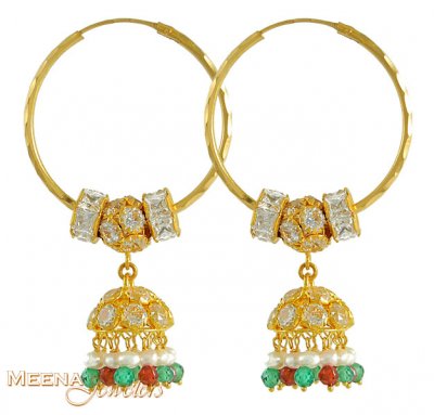 Gold Chandelier Hoop Earrings ( Hoop Earrings )