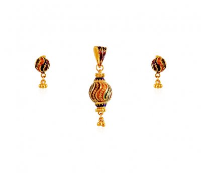 Meenakari Gold Pendant Set ( Gold Pendant Sets )