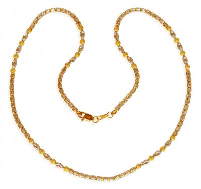 22 kt Two Tone Gold Designer Chain ( 22Kt Gold Fancy Chains )