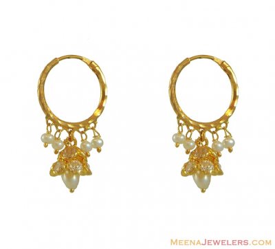 22Kt Gold Jhumki Earrings ( Hoop Earrings )
