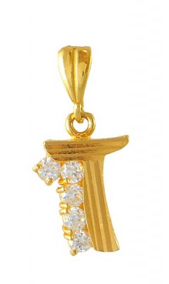 22Kt Gold Pendant with Initial(X) ( Initial Pendants )