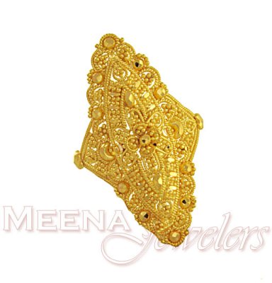 Designer Gold Filigree Ring ( Ladies Gold Ring )