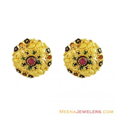 22Kt Gold Tops with Ruby ( 22 Kt Gold Tops )
