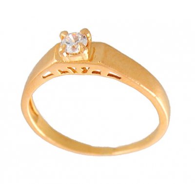 22K Gold Fancy Cz Ring ( Ladies Gold Ring )