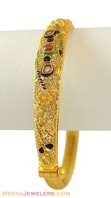 Gold Bangles with Colored Stones ( Kadas )