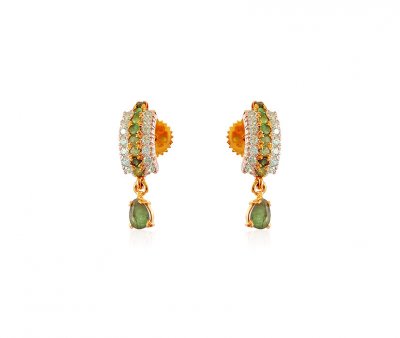 Emerald and Pearls 22K Earrings ( Clip On Earrings )