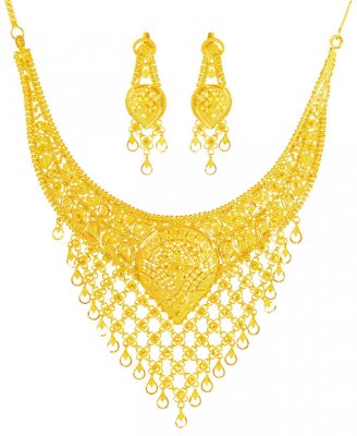 22kt Gold Bridal Necklace Set ( 22 Kt Gold Sets )