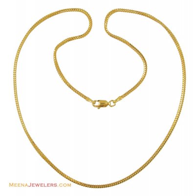 22k Gold Foxtail Chain (18 Inches) ( Plain Gold Chains )