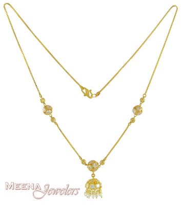 22kt Designer Gold Chain  ( Necklace with Stones )