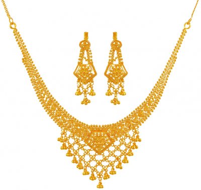 22K Necklace Earring Set ( 22 Kt Gold Sets )